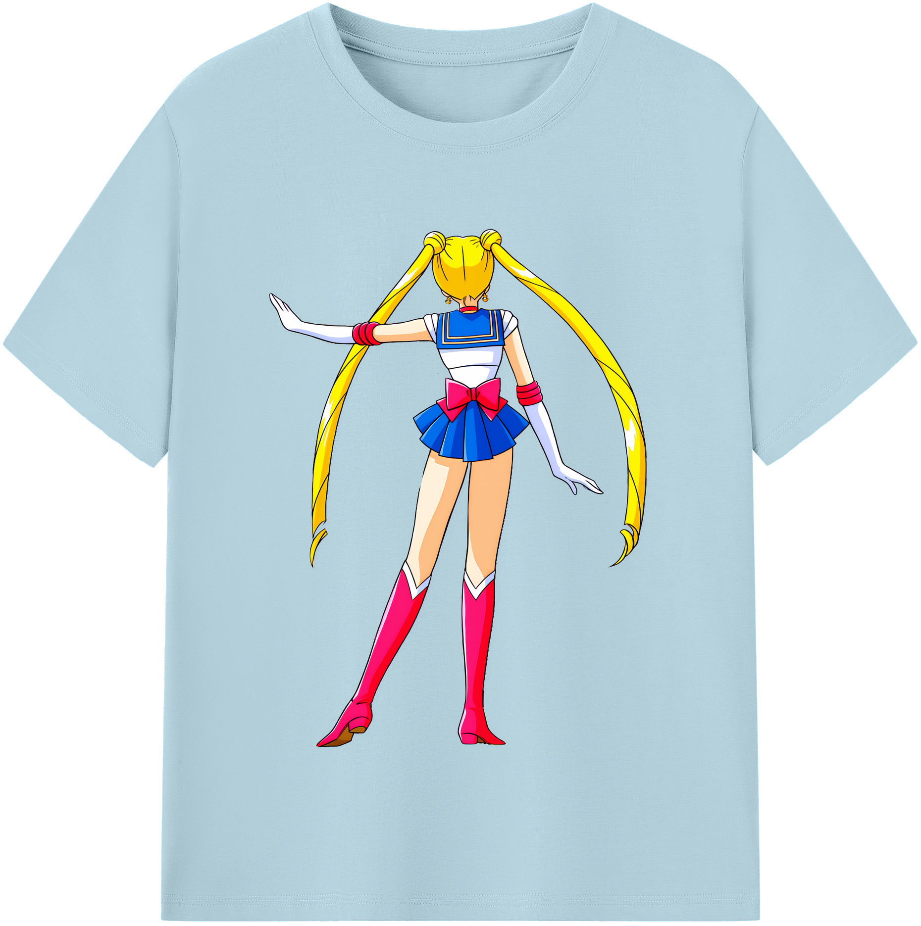 （画像用） 美少女戦士セーラームーン 月野 うさぎ つきの うさぎ Sailor Moon Tsukino Usagi 綿100％半袖Tシャツ（フロントプリント）